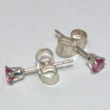 Pink Topaz and silver stud earrings