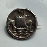 Viking long ship brooch pin