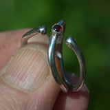 Garnet silver handcrafted ring