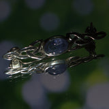 Tanzanite Celtic style silver brooch