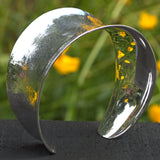 silver anticlastic tapered cuff bangle