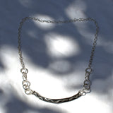 solid silver curved bar and belcher chain