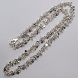 silver chain necklace multi drop link