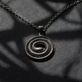 solid 925 silver snake pendant necklace