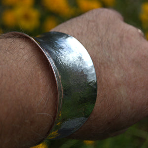 fine hammered silver cuff bangle