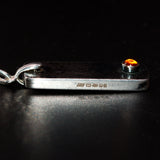 hallmarked solid silver Citrine pendant necklace side view