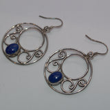 Pre-owned Lapis and silver drop earrings