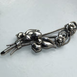 Gustav Dahlgren silver bouquet of flowers brooch