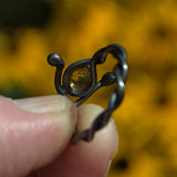 Citrine and silver handcrafted ring