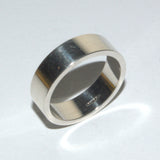 Solid silver flat profile wedding ring Size S