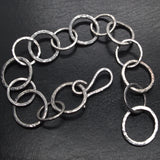 925 silver large circle link bracelet