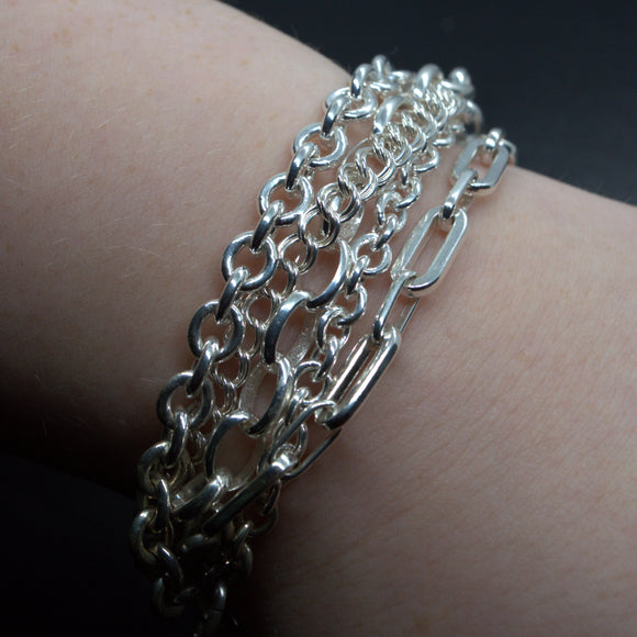 multi chain sterling silver bracelet