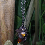 silver Oak leaf and acorns pendant