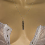 solid 925 silver Sapphire pendant necklace shown on model