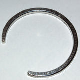 silver hammered open stacking bangle