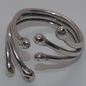 handcrafted silver 3 strand open ring