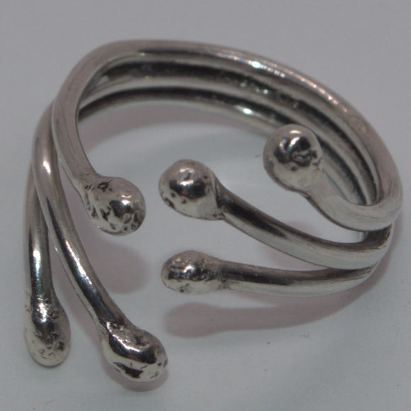 handcrafted silver 3 strand open ring