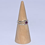 Amethyst silver openwork ring