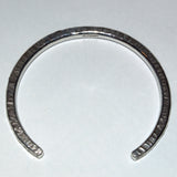 silver hand forged open bangle