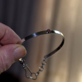 Red Topaz and solid 925 silver bracelet