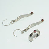 solid silver Topaz drop earrings and ring