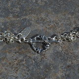 silver chain necklace with toggle and ring fastener