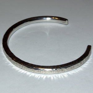 silver hammered stacking bangle