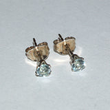 pale blue gemstone and silver stud earrings