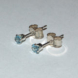 Swiss Blue Topaz 925 silver stud earrings