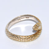 18ct gold plate, solid silver snake ring