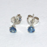 solid silver and Sapphire ear studs