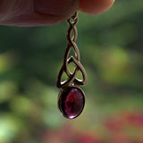 9ct gold and Garnet Celtic pendant necklace