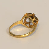 solid 9ct yellow gold Smokey Quartz ring, back view