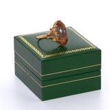 marquise Jasper solid 9ct gold ring