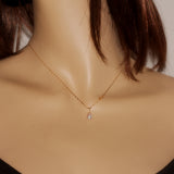 Solid gold Pearl drop necklace