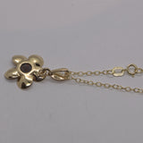 solid 9ct gold flower necklace reverse view
