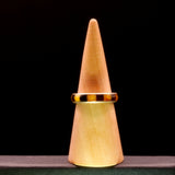 solid 925 silver ring featuring channel inlay light and dark Amber