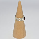 Garnet Celtic Design silver ring