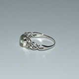 Celtic solid silver Aquamarine ring