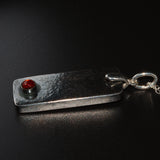textured solid sterling silver oblong pendant featuring a Citrine gemstone