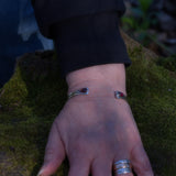 solid sterling silver Garnet open bangle