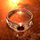 sterling silver Garnet openwork ring