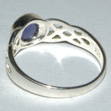 sterling silver Iolite Celtic ring, back view