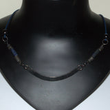 solid silver and Lapis Lazuli bead necklace