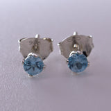 Swiss Blue Topaz 925 silver stud earrings