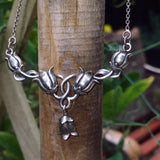 vintage 925 silver nouveau floral necklace
