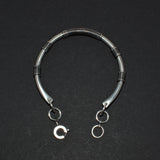 sterling wire wrap bangle with chain open