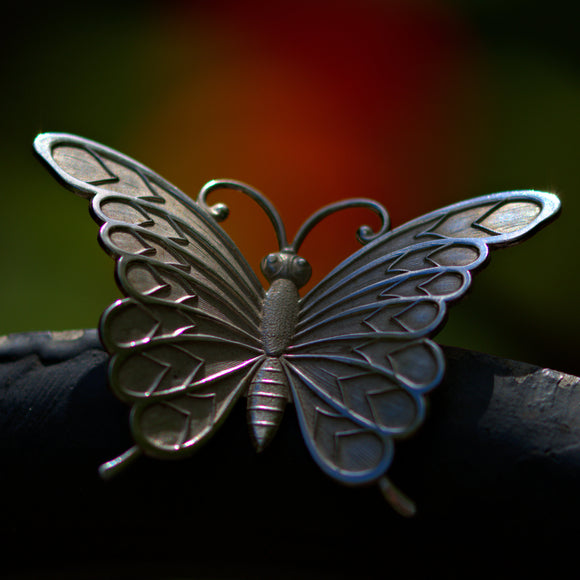 vintage sterling silver butterfly brooch
