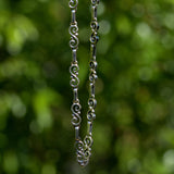 vintage solid silver swirl link chain necklace