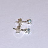 Aquamarine and silver stud earrings